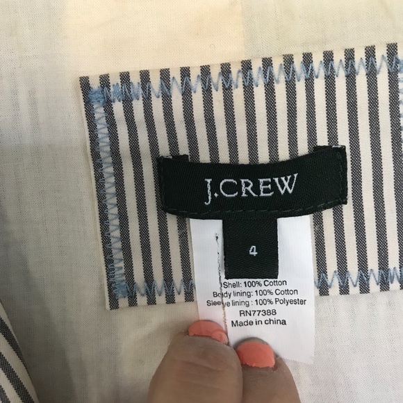 J.Crew Striped Cotton Lightweight Summer Blazer in Gray Off White Mini Stripe, 4 - Picture 6 of 8